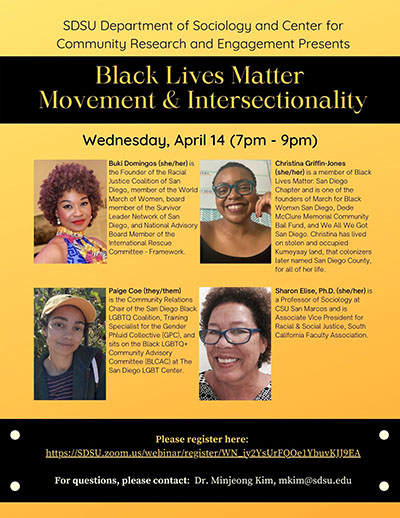 Black Lives Matter Movement & Intersectionality - Click on the pdf link below to access the flyer